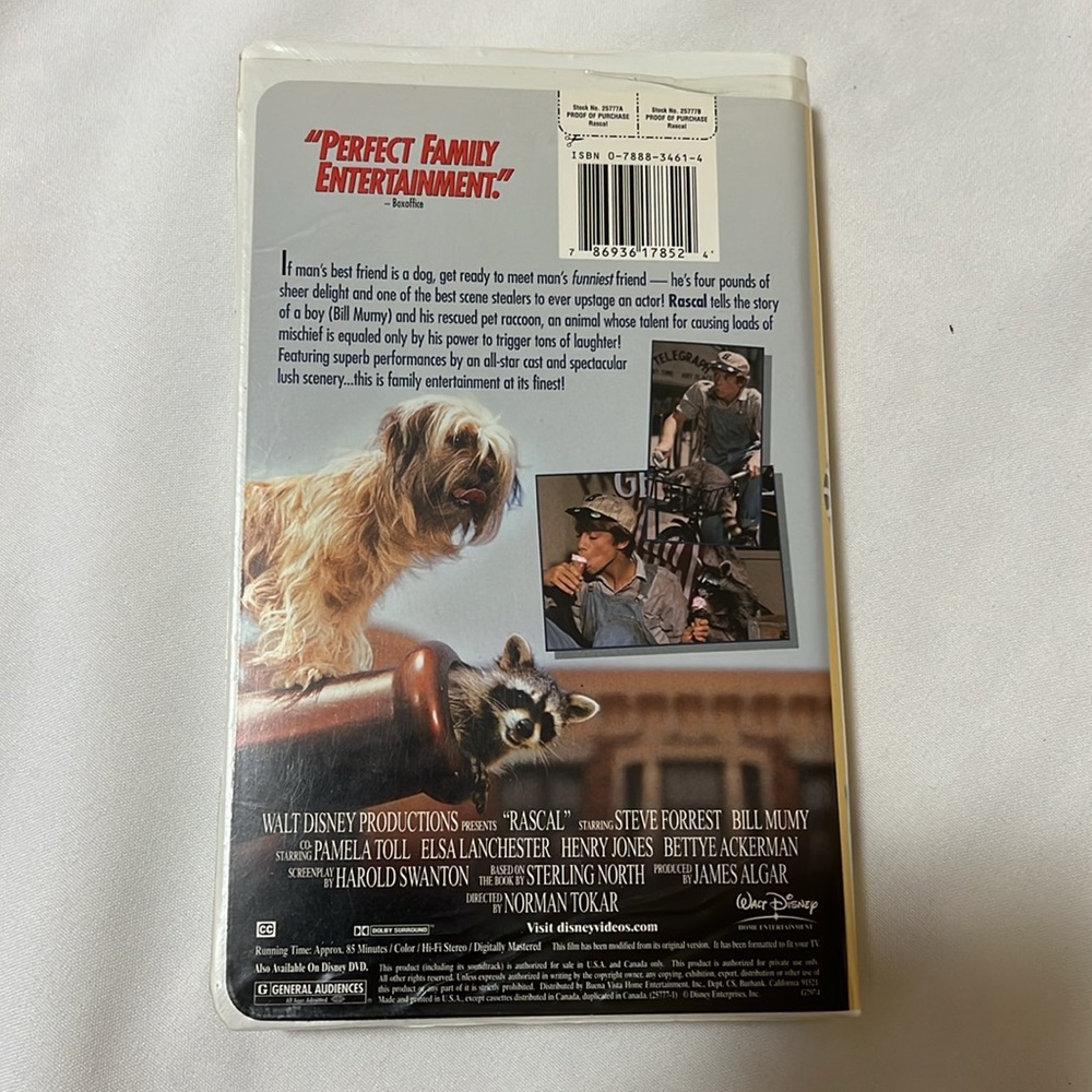 Walt Disney Rascal VHS Movie - Picture 2 of 4